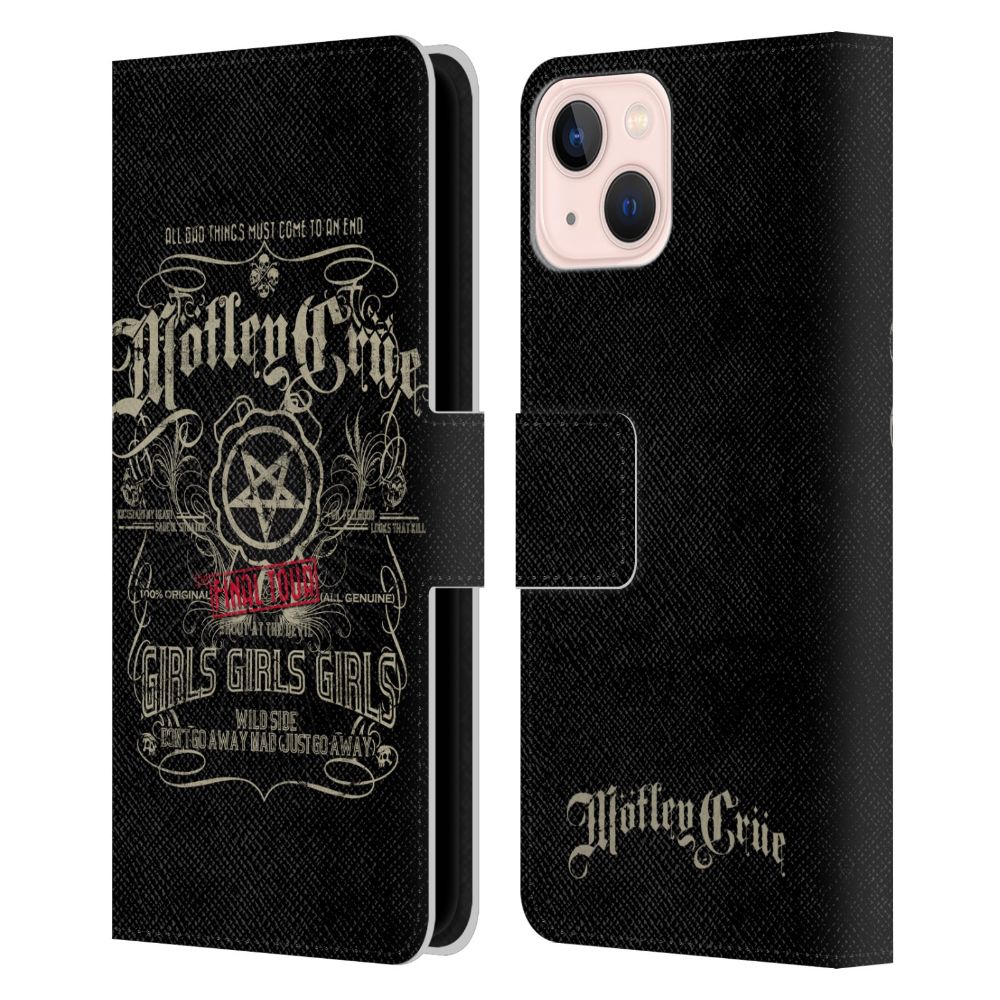 MOTLEY CRUE モトリークルー (来日 40周年 ) - Tours / Girls Girls Girls レザー手帳型 / Apple iPhoneケース - PGS
